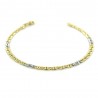 Yellow and white gold men's chain bracelet with alternating tiger and bird's eye links BR741BG