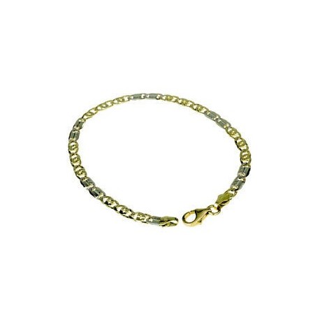 Full chain bracelet with half shiny and half dotted tiger link BR756BG