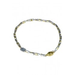 Bracelet chaîne tubulaire homme en or jaune et blanc BR760BC
