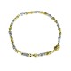 Men's fancy link chain bracelet in white and yellow gold BR763BC