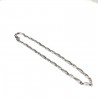 BR765B white gold tubular chain men's bracelet