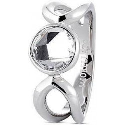 Morellato anello da donna in acciaio con pietra centrale di cristallo SABK22014