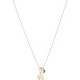 Liu Jo women's brass necklace with logo, crown and blue zircon pendants LJ934