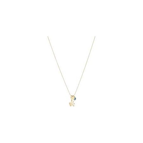 Liu Jo women's brass necklace with logo, crown and blue zircon pendants LJ934