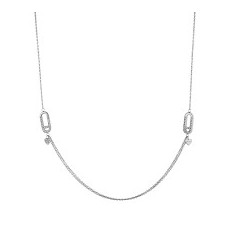 Liu Jo women's chain necklace in steel with glitter LJ1399