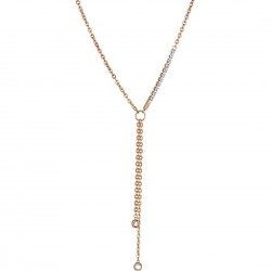 Liu Jo Damen lange Halskette mit weißen Kristallsteinen LJ1326