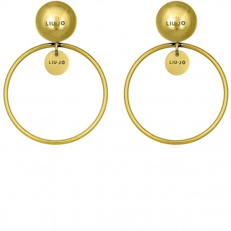 Liu Jo hoop earrings in golden steel LJ1228