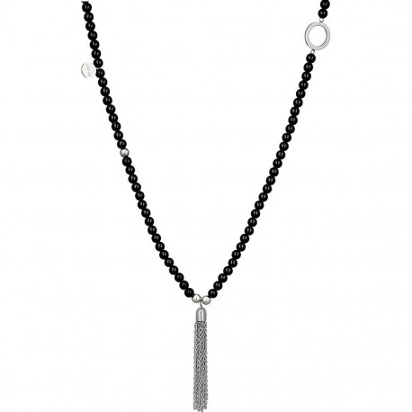 Liu Jo women's necklace with black pearls and fringe LJ1202