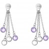 Liu Jo pendant earrings with lilac crystals LJ1167
