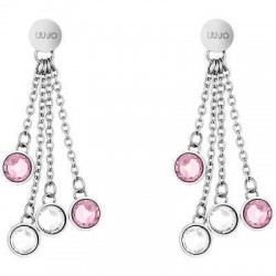 Liu Jo orecchini pendenti con cristalli rosa e bianchi LJ1164