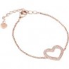 Liu Jo bracciale da donna in acciaio cuore con zirconi LJ1014