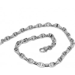 Man's bracelet with shiny and satin crossbar chain BR773B