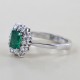 Emerald and diamond rosette ring 00278