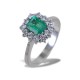 Emerald and diamond rosette ring 00278