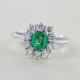Halber Karat Smaragd Rosettenring und halber Karat Diamanten 00280