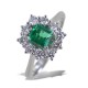 Anello rosetta Smeraldo da mezzo carato e Diamanti mezzo carato 00280