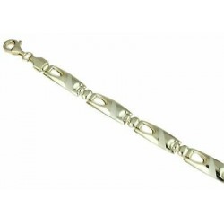 Men's bracelet with boxed plates in yellow gold BR824G
