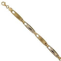 Bracciale da uomo in oro bianco e giallo con piastre scatolate BR831BC