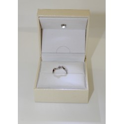 Solitaire bague en or blanc 18 kt et diamant