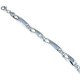 Men's bracelet with boxed plates in white gold BR838B