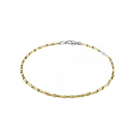 BR893G yellow gold tubular men's bracelet
