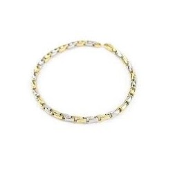 Men's tubular bracelet in yellow and white gold BR901BC