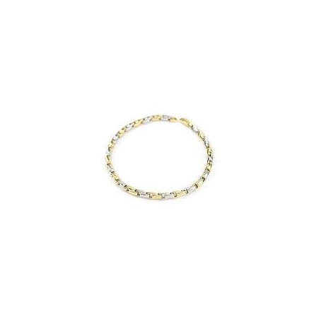 Bracelet tubulaire pour homme en or jaune et blanc BR901BC