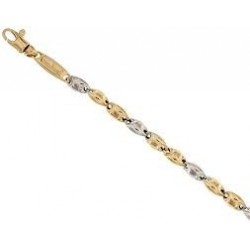 Men's tubular bracelet in yellow and white gold BR904BC