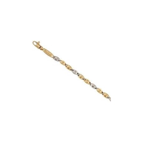 Bracelet tubulaire pour homme en or jaune et blanc BR905BC
