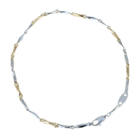 Bracelet tubulaire pour homme en or blanc et jaune BR907BR