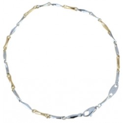 Men's tubular chain bracelet in white and rose gold BR909BR