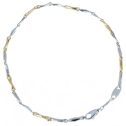 Bracelet chaîne tubulaire homme en or blanc et or rose BR910BR
