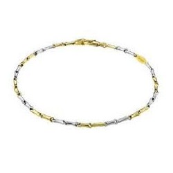 Bracelet chaîne tubulaire pour homme en or blanc et jaune BR912BC