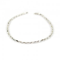 BR915B white gold tubular chain men's bracelet
