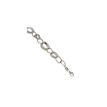 Bracelet chaîne femme en or blanc BR918B