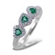 Anello fantasia Cuori con Smeraldi e Diamanti 00284