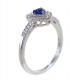 Sapphire Heart Ring with Double Diamond Contour 00276