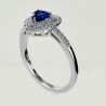 Anello con Cuore Zaffiro e doppio contorno di Diamanti 00297