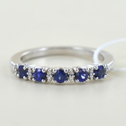 Riviera Ring Sapphires and Alternating Diamonds 00298