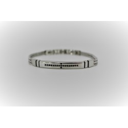 Bracelet homme en acier et zircone cubique