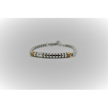 Bracelet man silver and gold