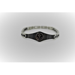 Bracelet Sakì from man of steel still with central silver and black