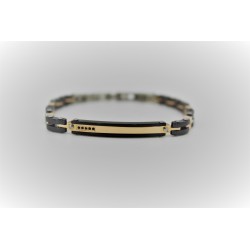 Bracelet Sakì from man in steel, gold and black