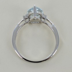 Bague goutte aigue-marine et diamants, Kinari grand modèle 00319