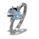 Aquamarine Drop and Diamonds ring medium Kinari model 00319