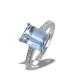 Anello in oro con Acquamarina Rettangolare ct. 2.50 e diamanti sul gambo 00326
