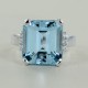 Aquamarine ring 6 and a half carats and diamond trilogy 00327