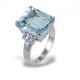Aquamarine ring 6 and a half carats and diamond trilogy 00327