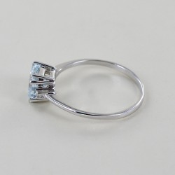 Bague princesse aigue-marine carrée et diamants Orsini Gioielli 00331