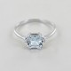 Ring with Princess square aquamarine and diamonds Orsini Gioielli 00331